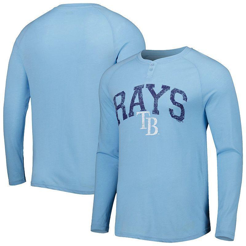 Mens Concepts Sport Blue Tampa Bay Rays Inertia Raglan Long Sleeve Henley T-Shirt Product Image