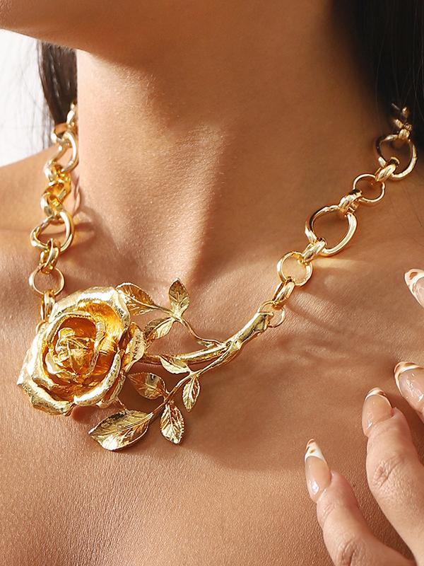 Flower Shape Geometric Solid Color Necklaces Accessories Product Image