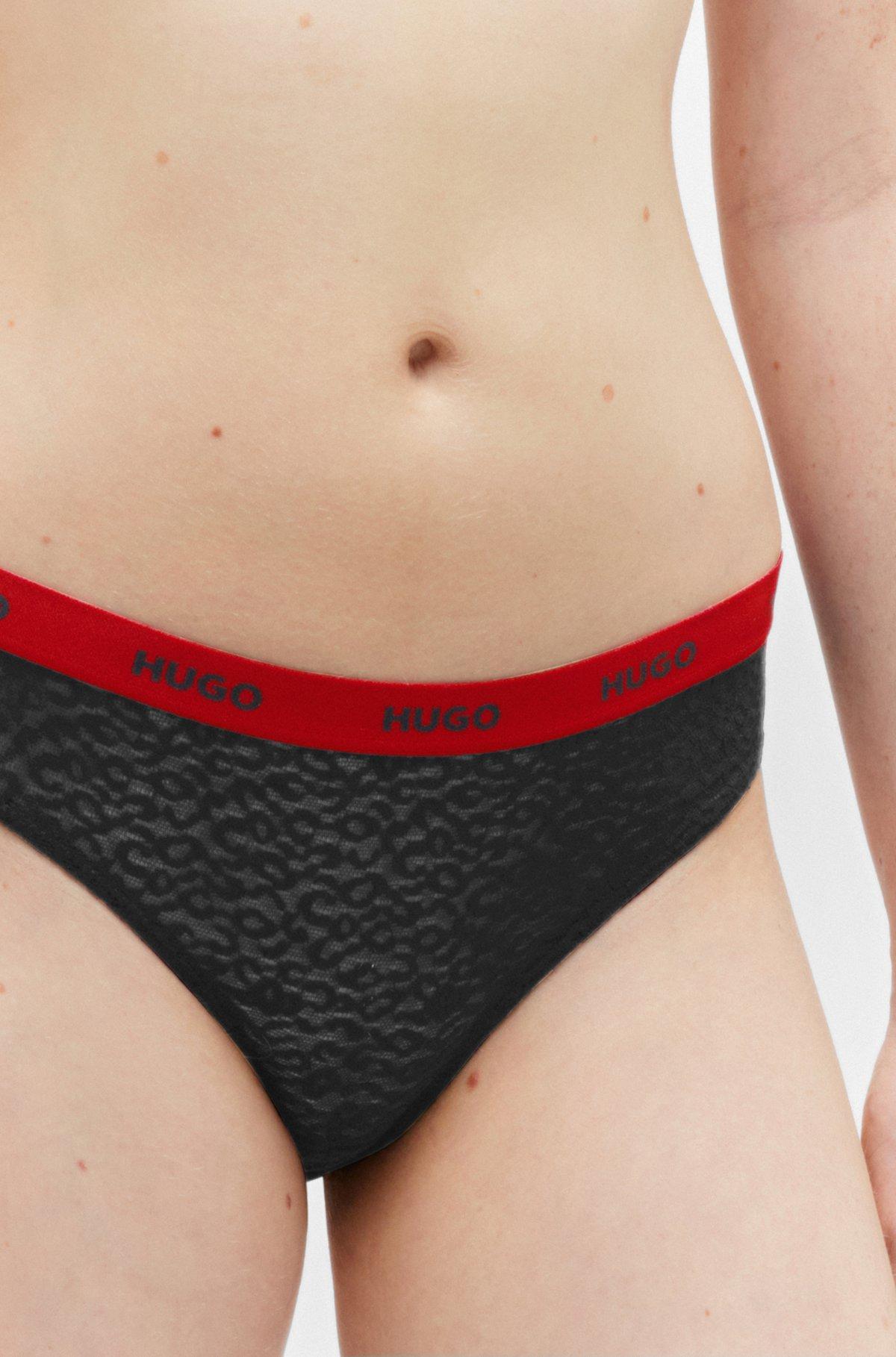 Stretch-lace briefs with logo waistband Product Image