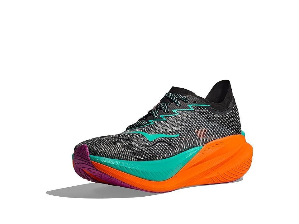 Hoka Men's Mach X 2 (Black/Electric Aqua) Men's Running Shoes Product Image