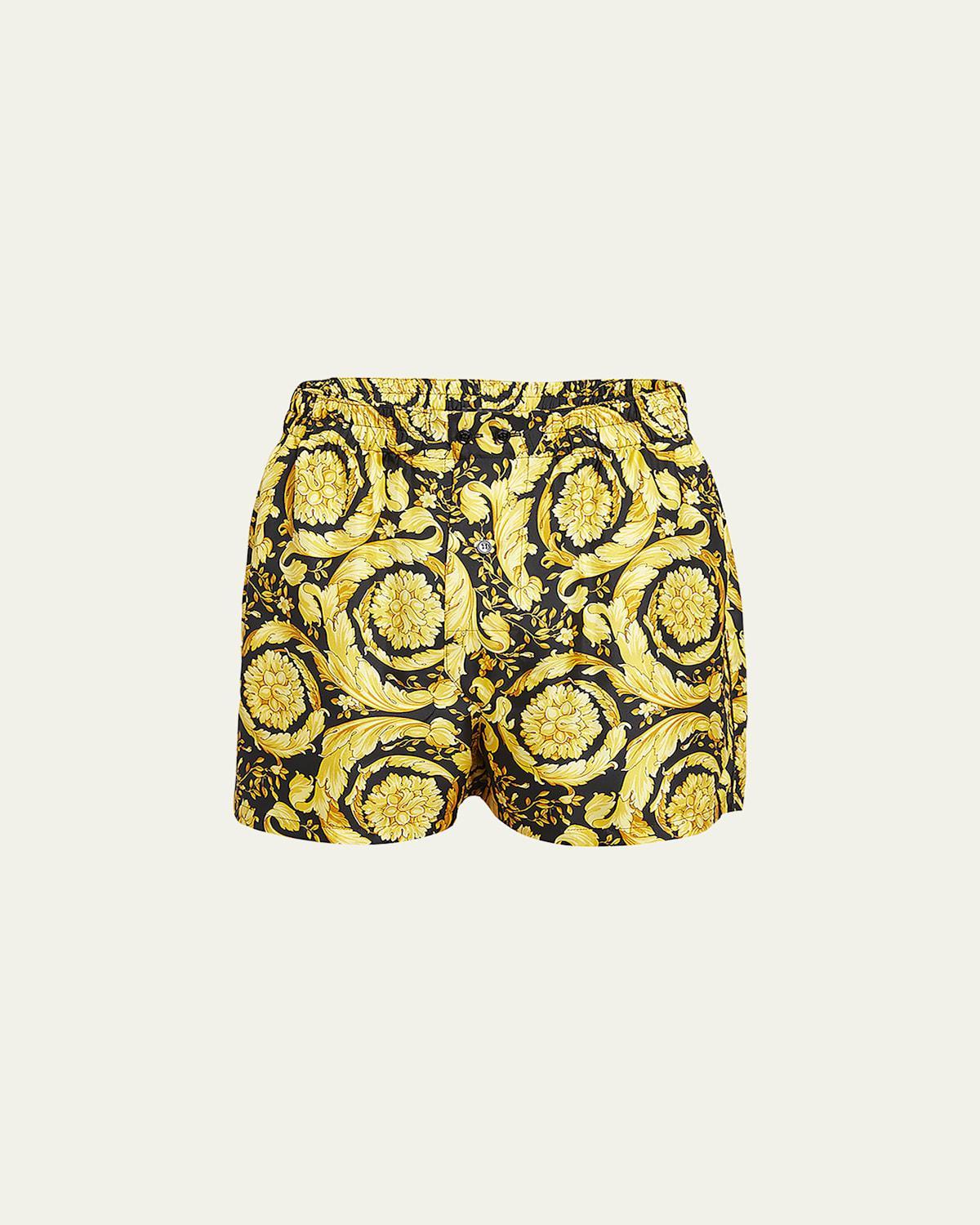 Mens Silk Baroque-Print Pajama Shorts Product Image