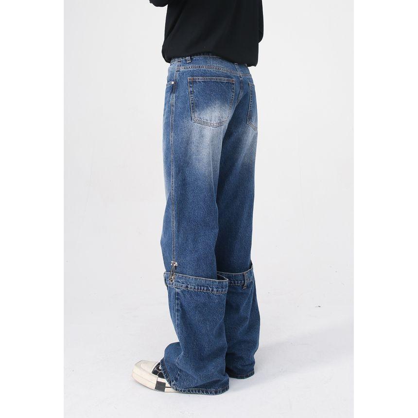 Mid Rise Detachable Loose Fit Jeans Product Image