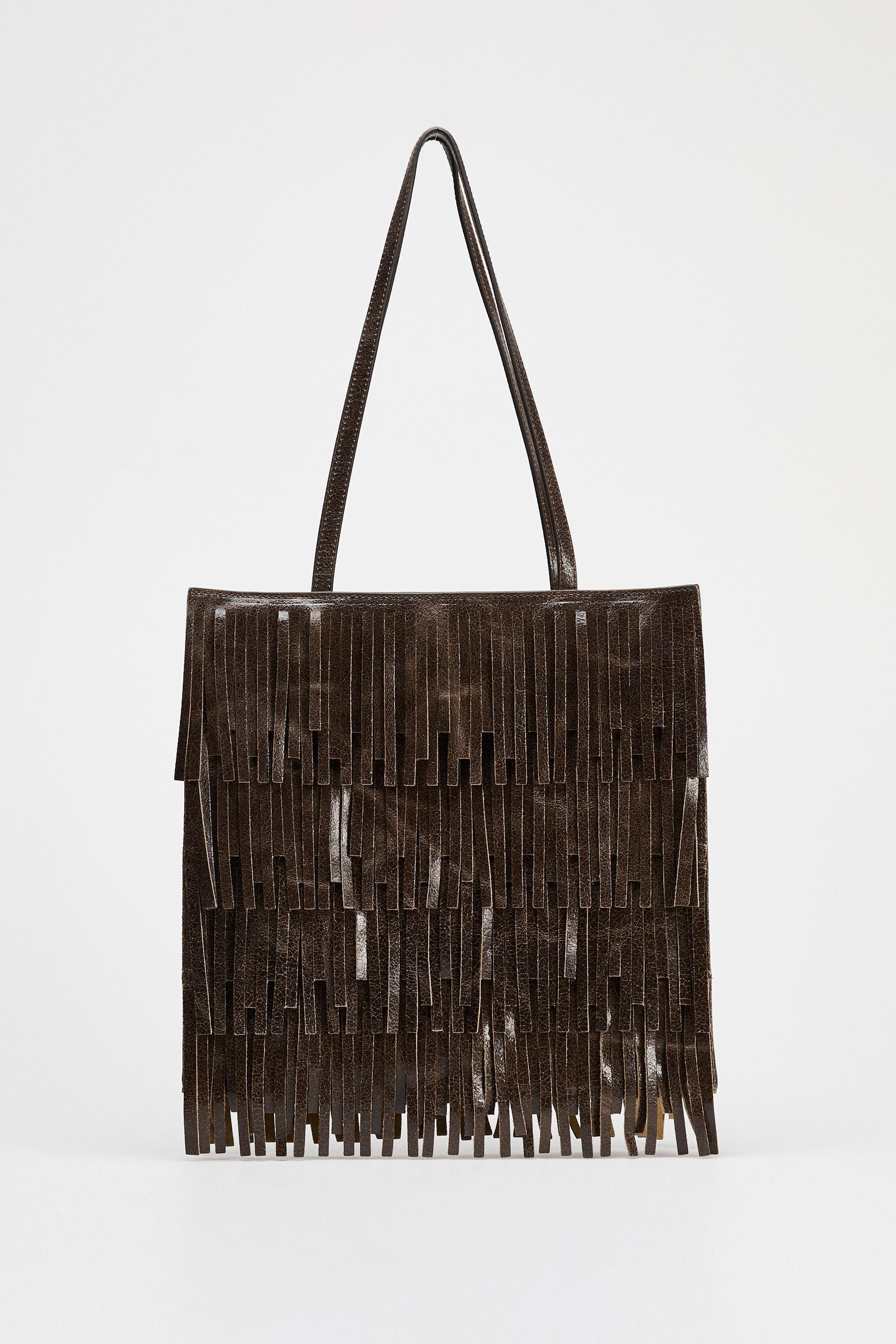 FRINGED LEATHER BAG Product Image