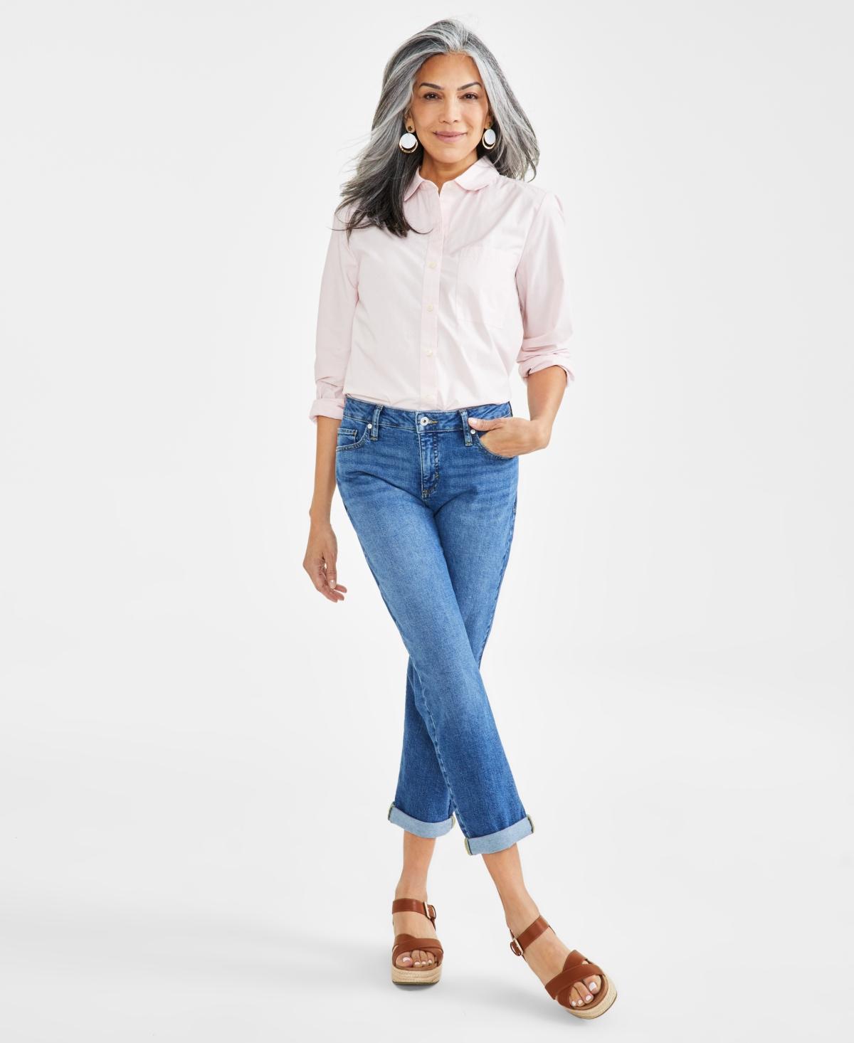 Style & Co Womens Mid-Rise Relaxed Girlfriend Jeans, Created for Macys Product Image