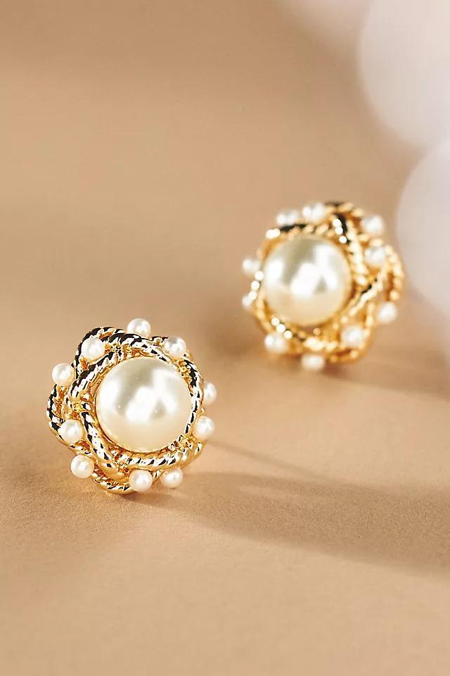 Flower Pearl Stud Earrings Product Image