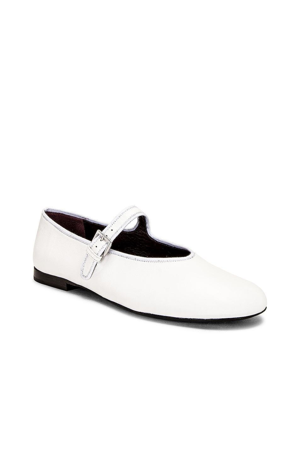 The Row Boheme MJ Flat in Optic White - White. Size 39.5 (also in 36, 36.5, 37, 37.5, 38.5, 40). Product Image