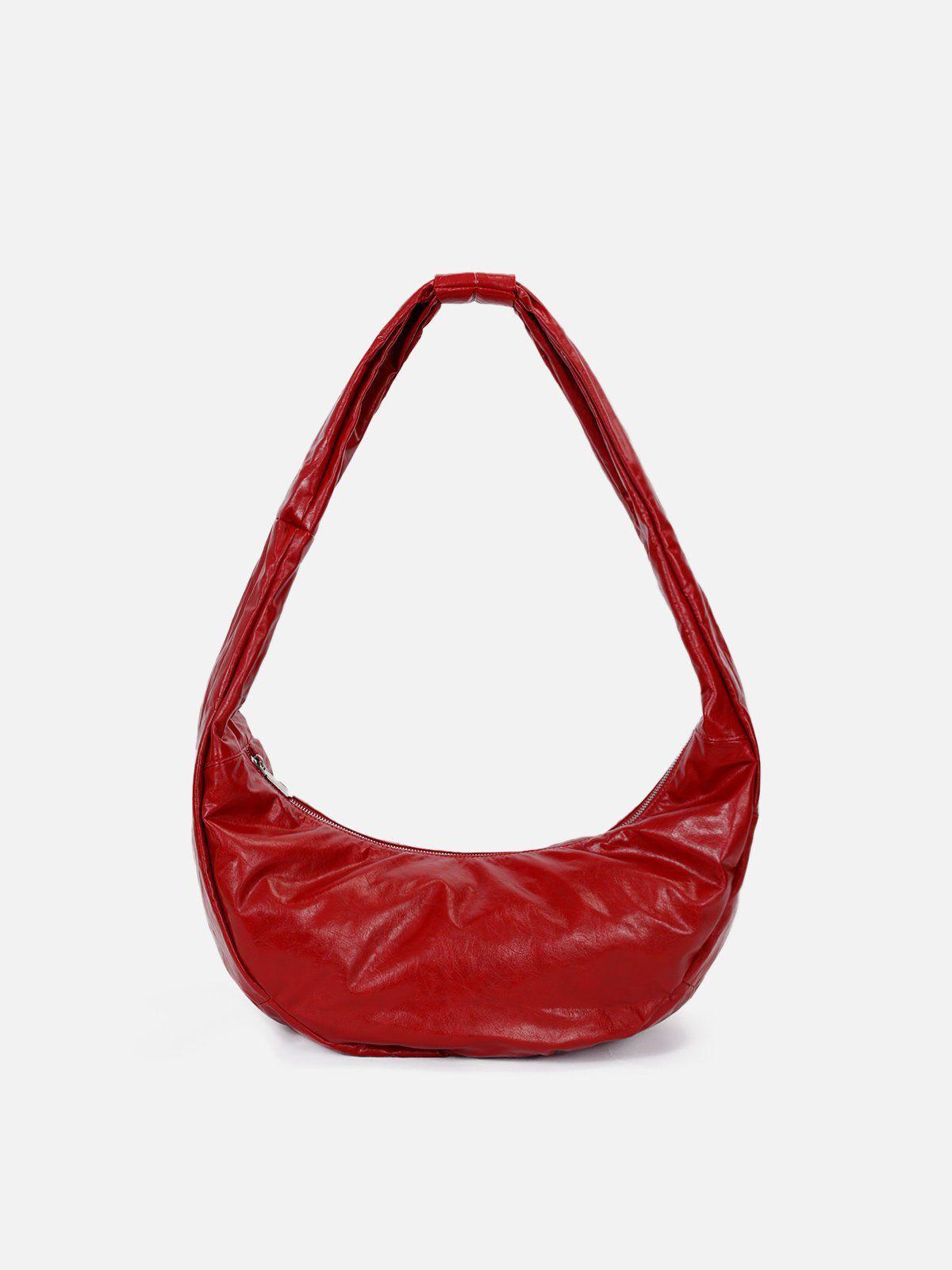 Red Faux Leather Diagonal Bag Product Image