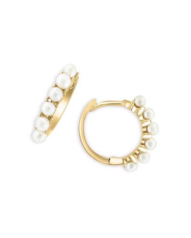 Effy Womens 14K Yellow Gold & 2-3MM Freshwater Pearl Huggie Earrings Product Image