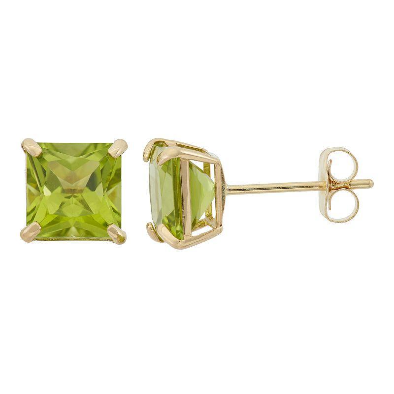 Designs by Gioelli Peridot 10k Gold Stud Earrings, Womens, Green Product Image