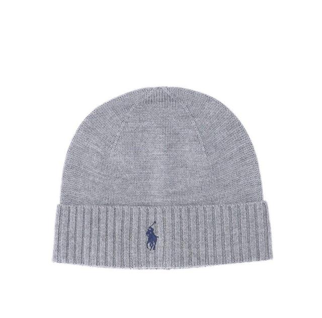 Pony Embroidered Knit Beanie In Grey Product Image