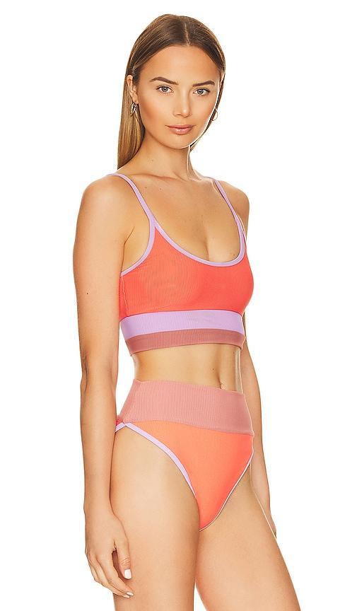 BEACH RIOT Eva Bikini Top in Orange. Product Image