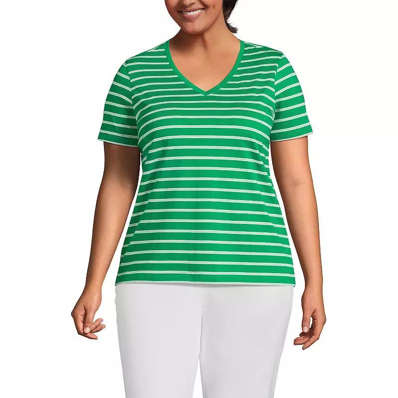 Plus Size Lands End Relaxed-Fit Supima Cotton V-Neck Tee, Womens Soft Brown Product Image