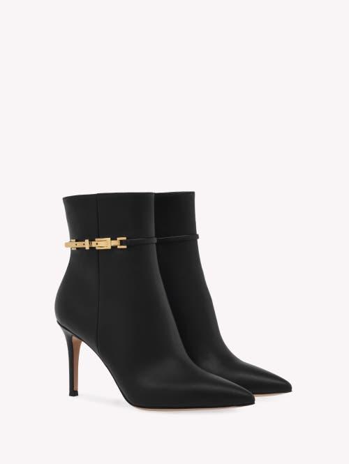 GIANVITO ROSSI Carrey 85 Calf Leather Ankle Boots In Black Leather Product Image