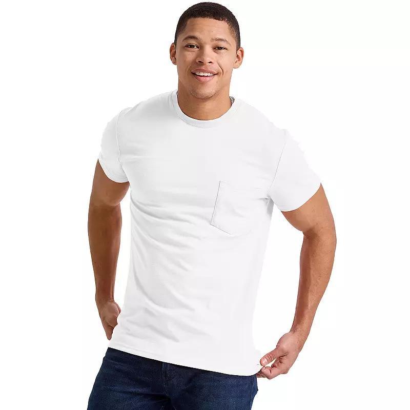 Hanes Originals Mens Tri-Blend Pocket T-Shirt Eco White 2XL Product Image