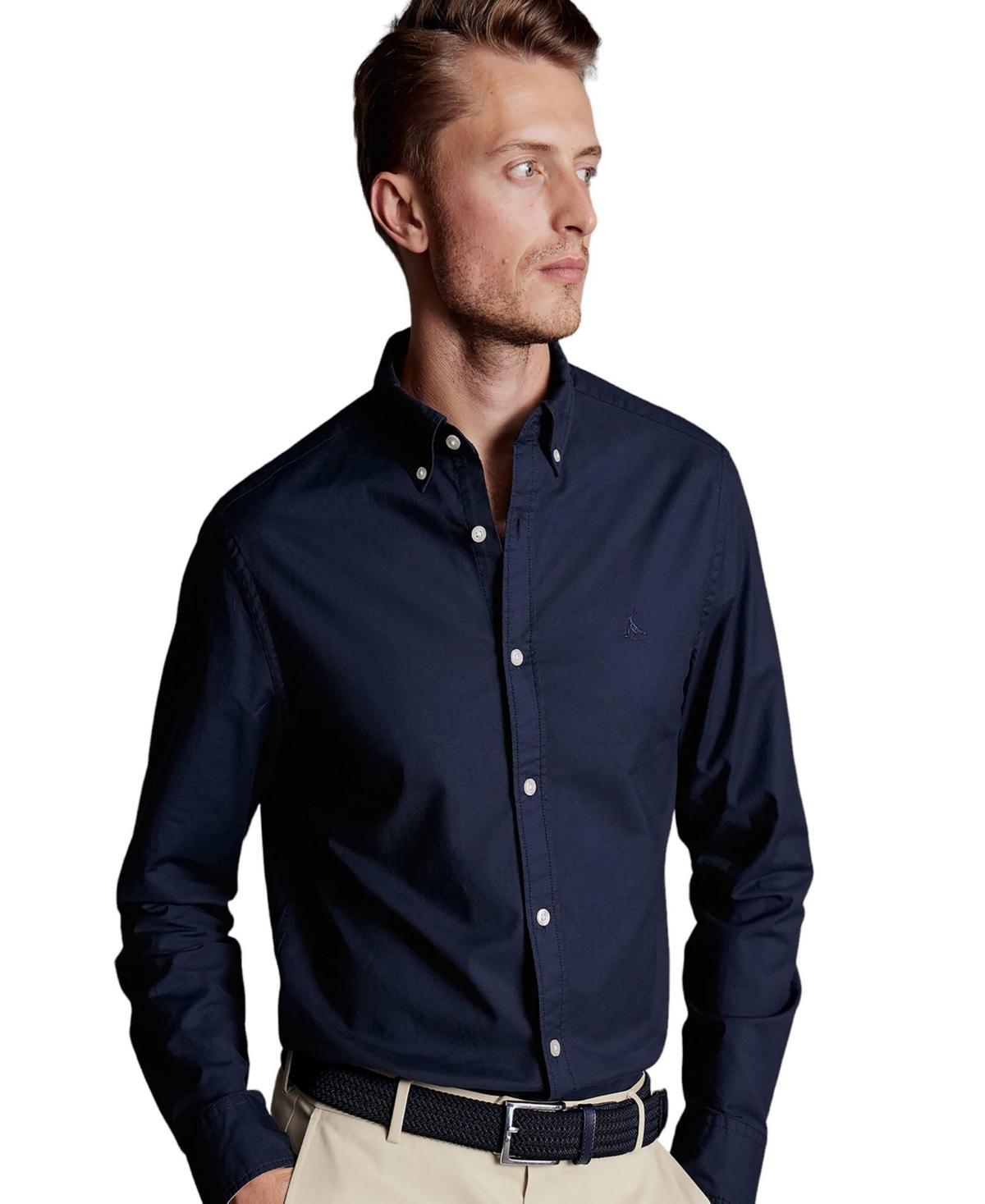 Charles Tyrwhitt Mens Plain Slim Fit Button-Down Washed Oxford Shirt Product Image