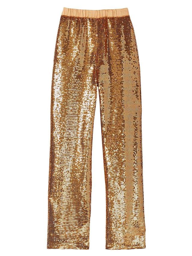 Womens Sequin Straight-Leg Pants Product Image