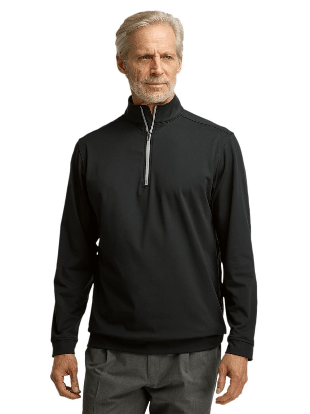 Performance Blend Quarter Zip Mock Neck - Black Product Image