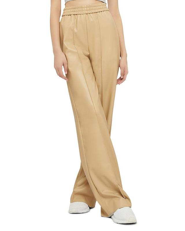 Womens Vegan Leather Trousers Product Image