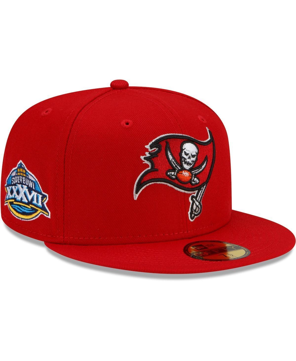 Mens New Era Red Tampa Bay Buccaneers Patch Up Super Bowl Xxxvii 59FIFTY Fitted Hat Product Image