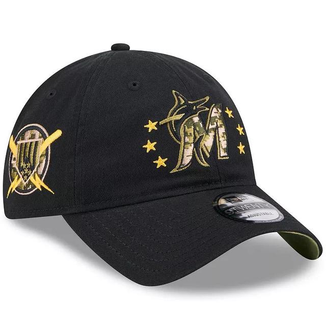 Mens New Era Miami Marlins 2024 Armed Forces Day 9TWENTY Adjustable Hat Product Image