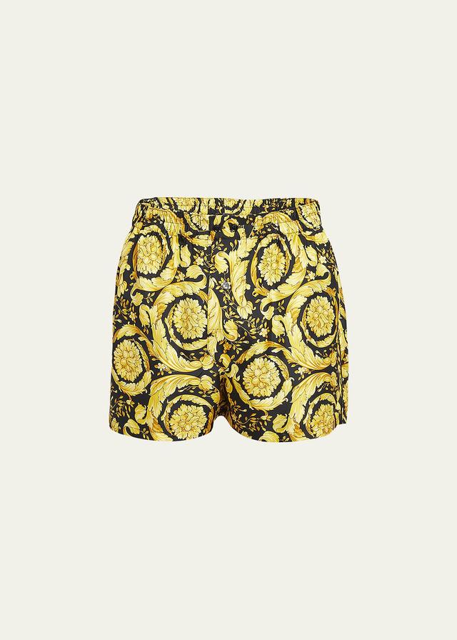 Mens Silk Baroque-Print Pajama Shorts Product Image