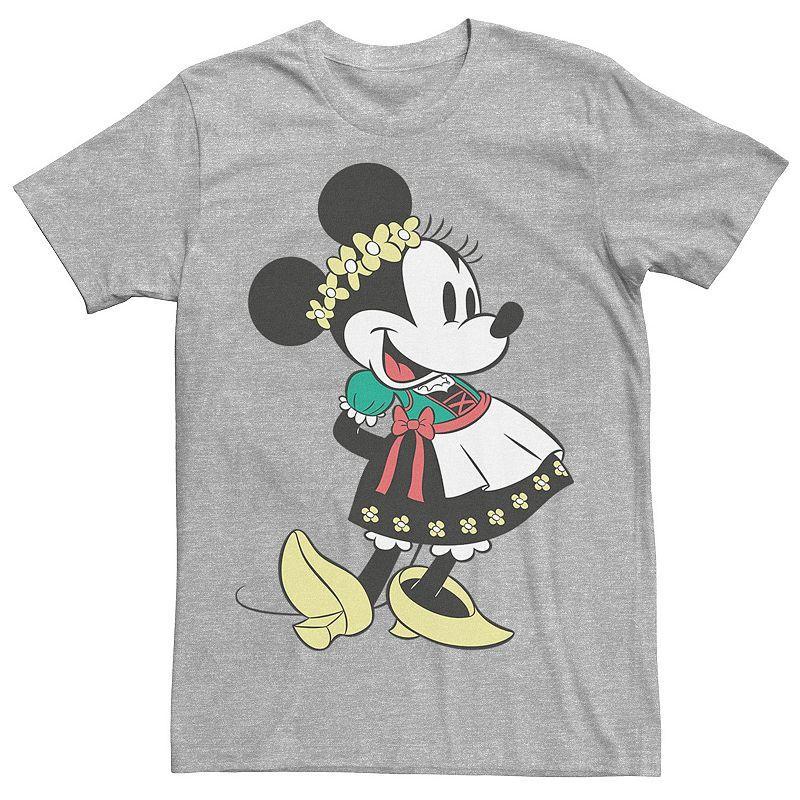 Disneys Minnie Mouse Mens Happy Dirndl Portrait Tee Athletic Grey Product Image