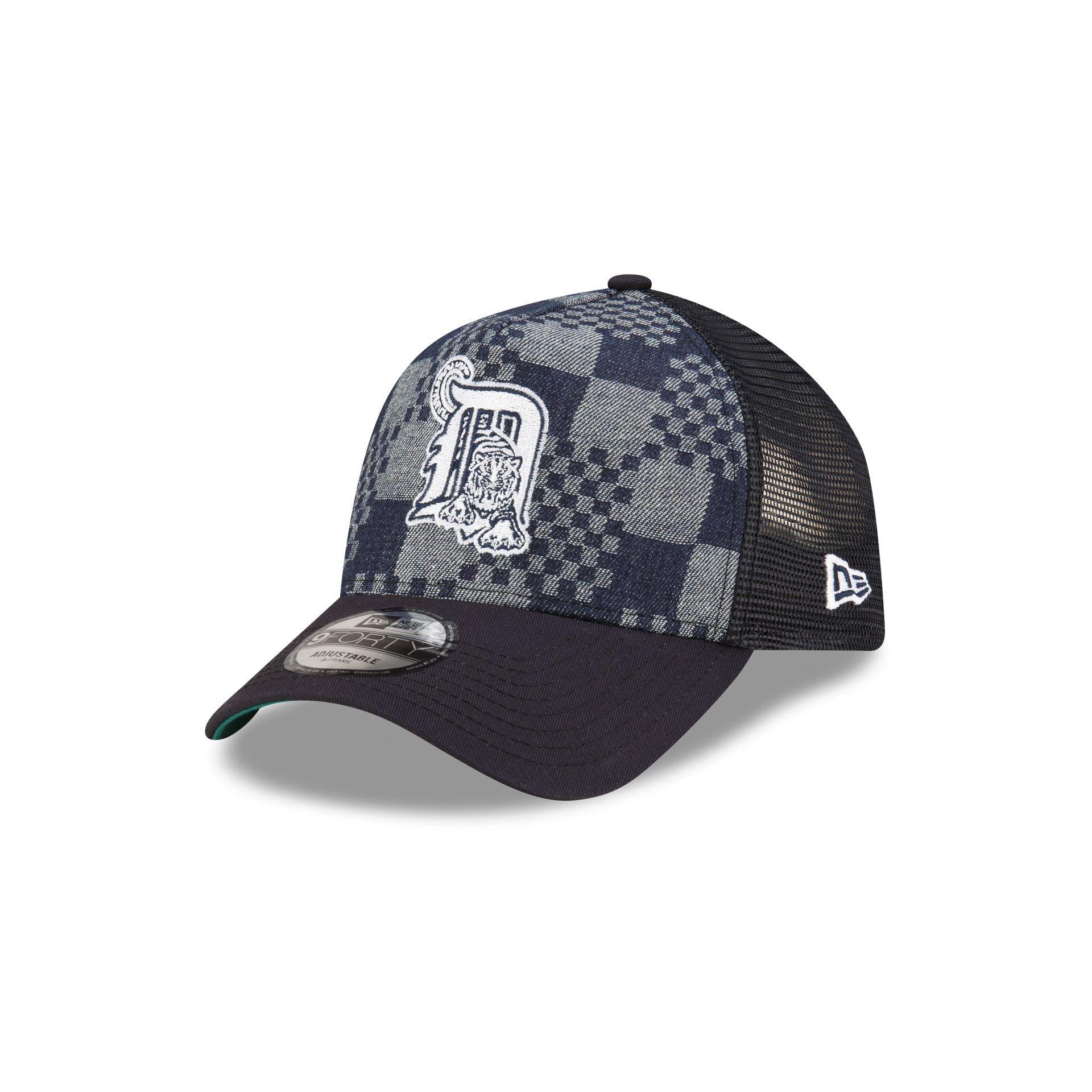 Detroit Tigers Pattern Denim 9FORTY A-Frame Trucker Hat Male Product Image