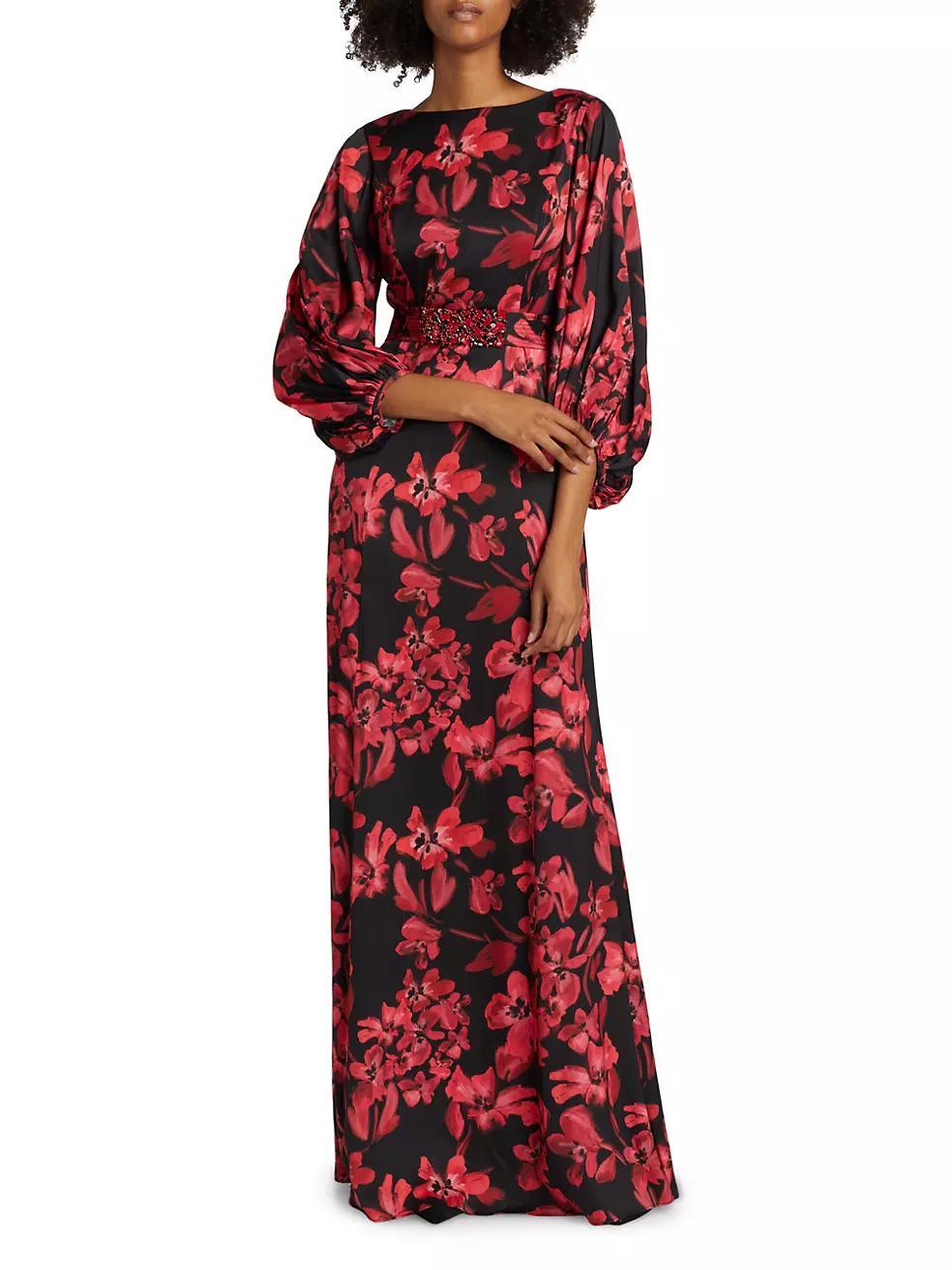 Floral Twill Gown Product Image