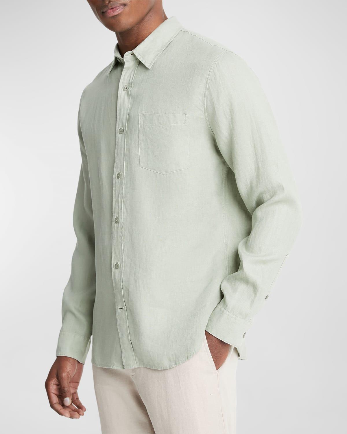 Mens Linen Button-Front Shirt Product Image