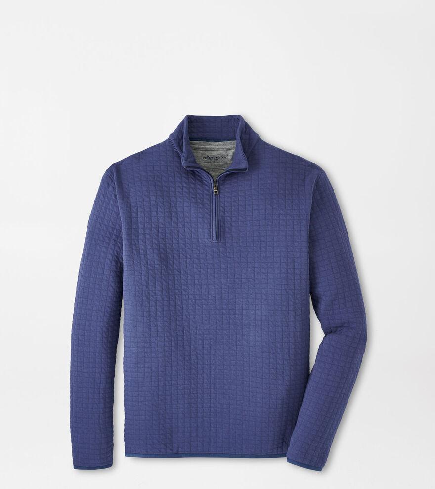 Peter Millar Mens Quad Quilted Quarter-Zip | Color: Galaxy | Size: XL Product Image