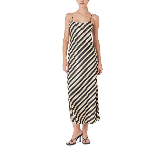 endless rose Womens Striped Sleeveless Maxi Dress - Cream Product Image