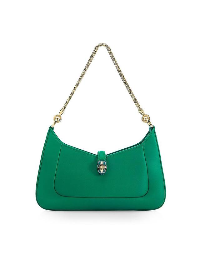 Womens Serpenti Leather Shoulder Bag Product Image