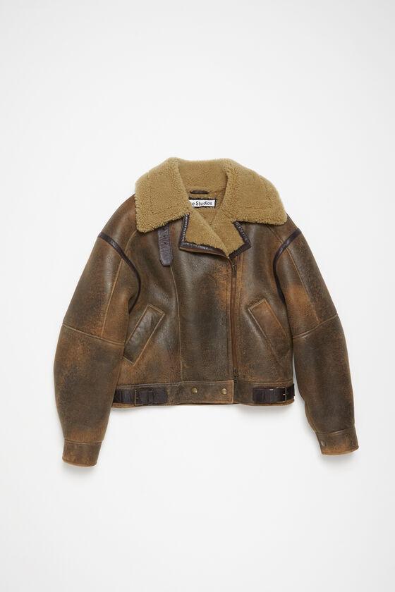 Leather shearling jacket Product Image