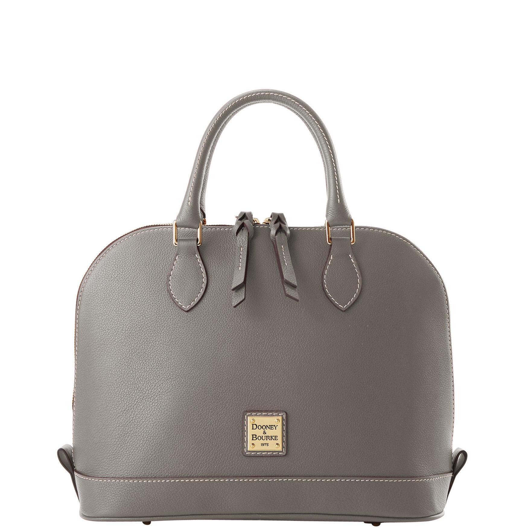 Dooney & Bourke Womens Sorrento Zip Zip Leather Satchel Bag in Taupe Product Image