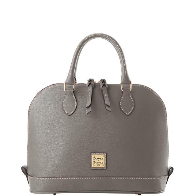 Dooney & Bourke Womens Sorrento Zip Zip Leather Satchel Bag in Taupe Product Image