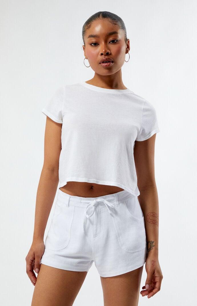 Women's Fixed Waist Linen Shorts Product Image