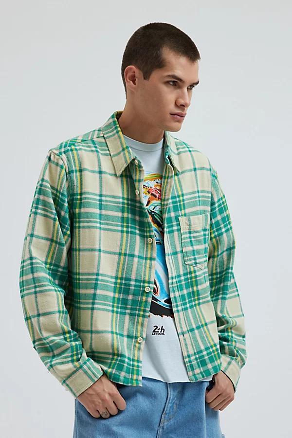 BDG Cropped Plaid Flannel Shirt Top Mens at Urban Outfitters Product Image