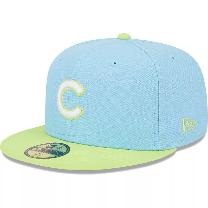 Mens New Era Blue/Neon Green Chicago Cubs Spring Color Two-Tone 59FIFTY Fitted Hat Product Image