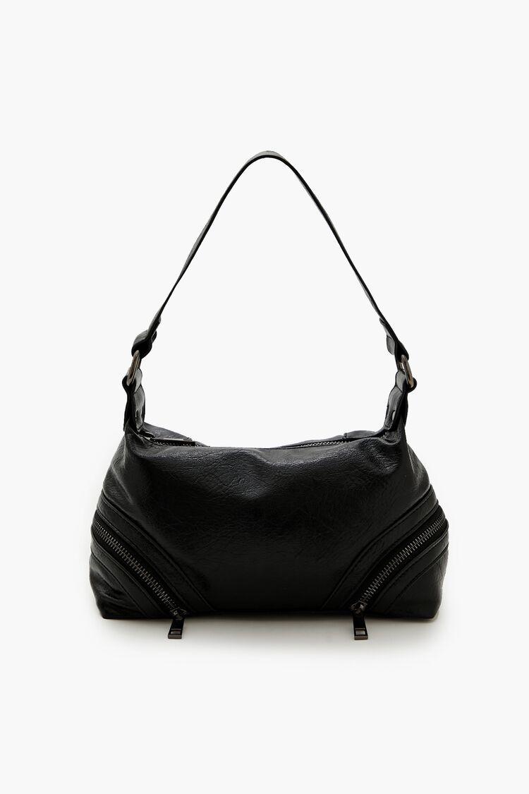 Zipper Faux Leather Shoulder Bag | Forever 21 Product Image