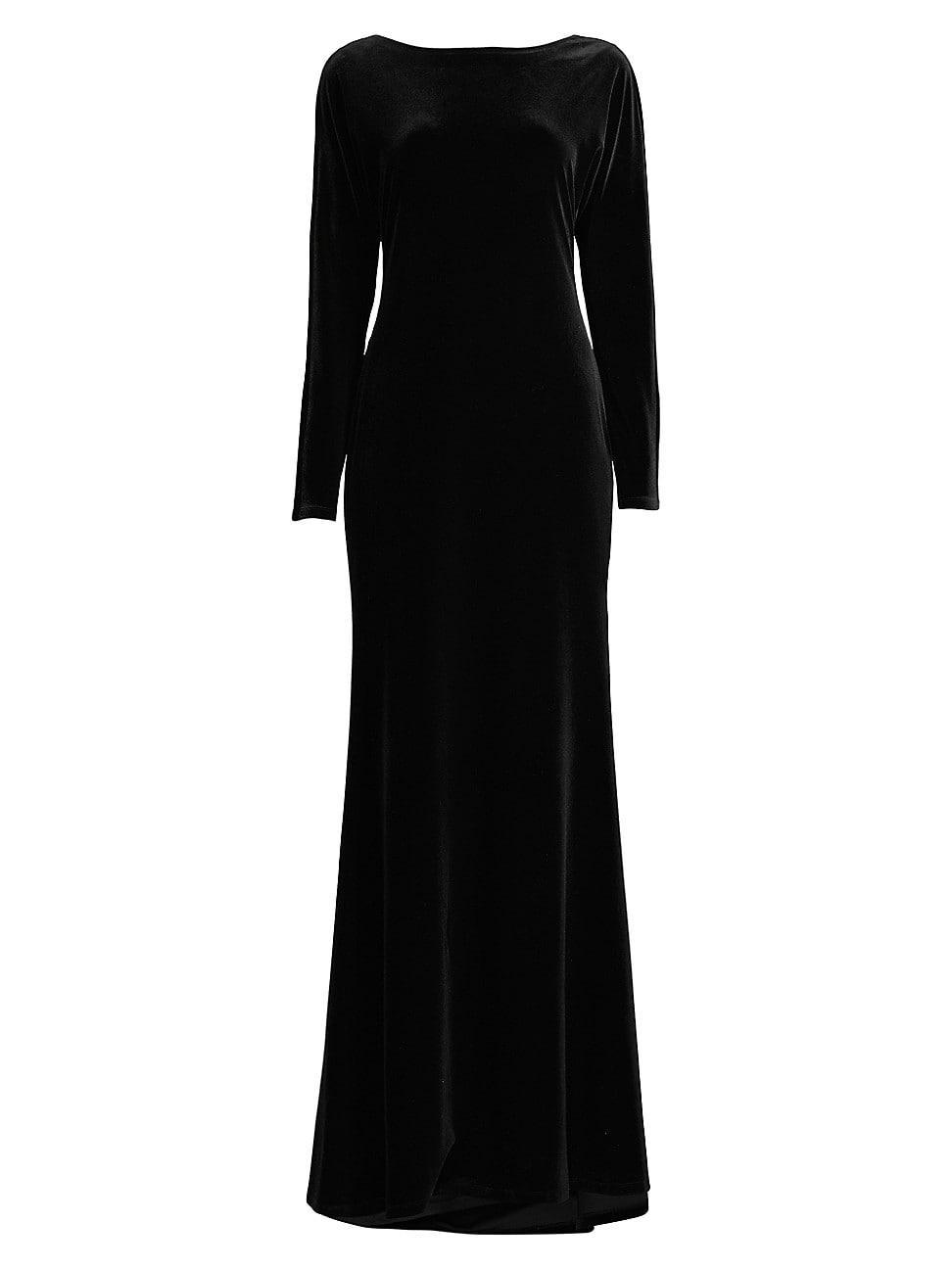 Social Occasion Jewel Back Velvet Gown Product Image