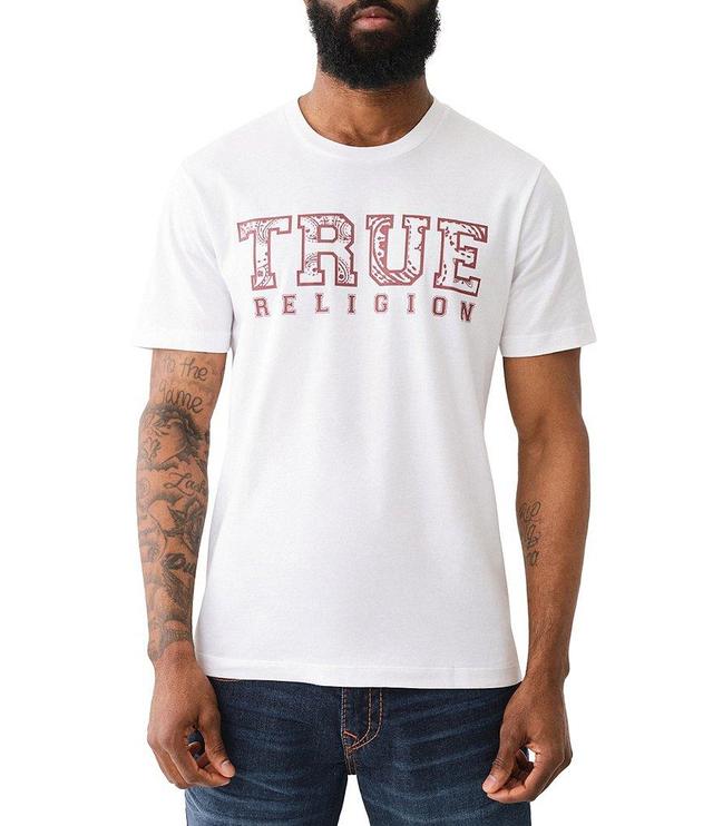 True Religion Paisley Flocked Logo Short Sleeve Graphic T-Shirt Product Image