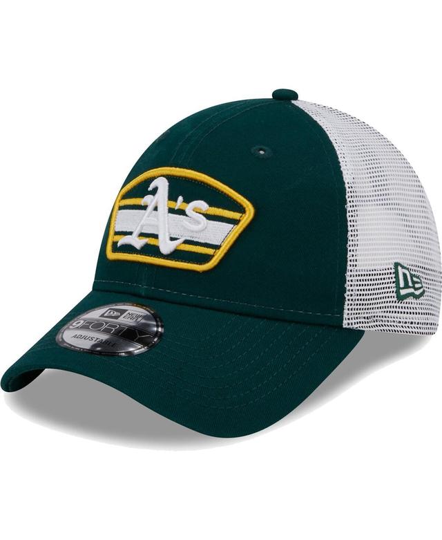 Mens New Era Green Oakland Athletics Logo Patch 9FORTY Trucker Snapback Hat - Green Product Image