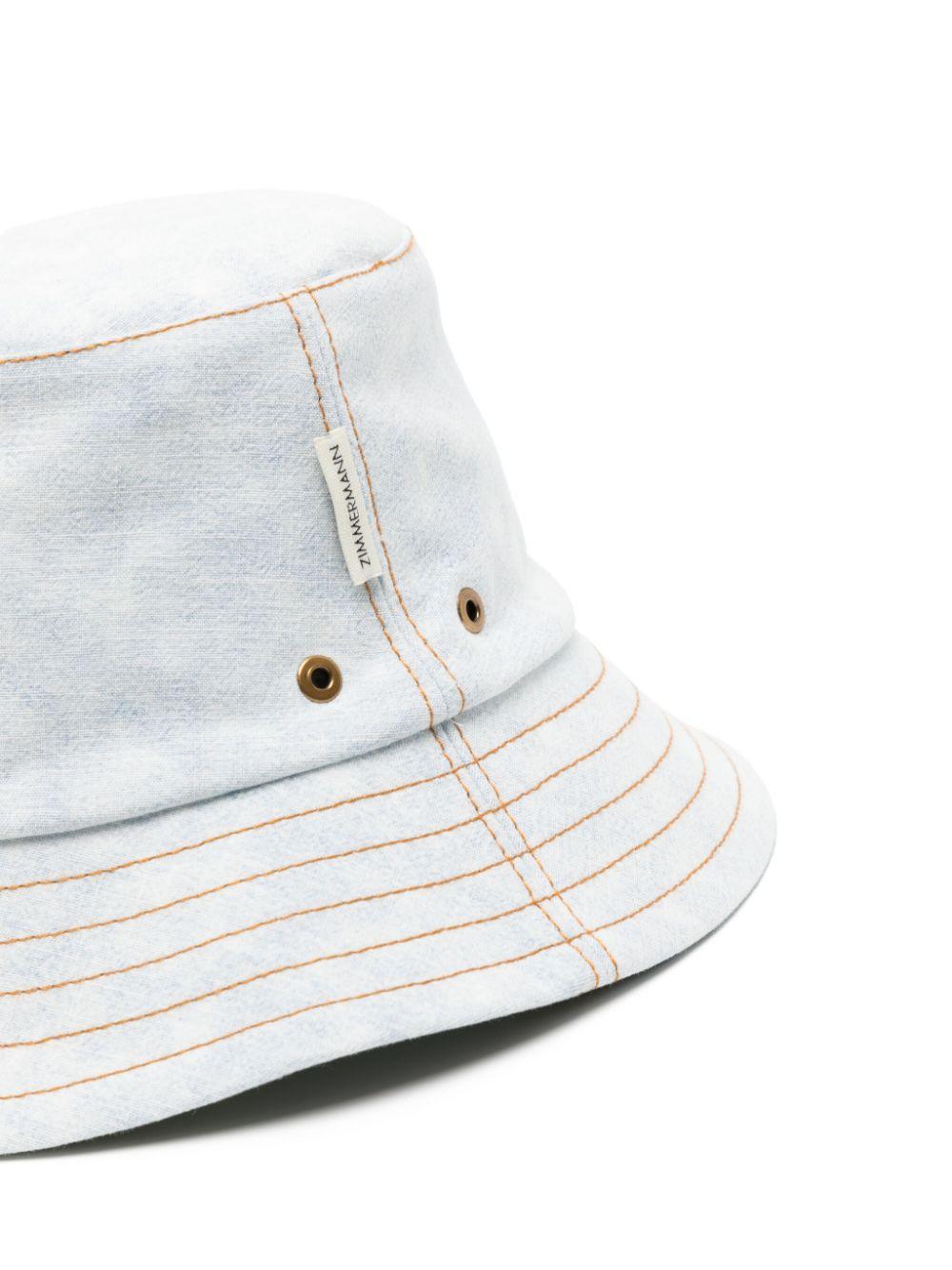 ZIMMERMANN Denim Bucket Hat In Blue Product Image