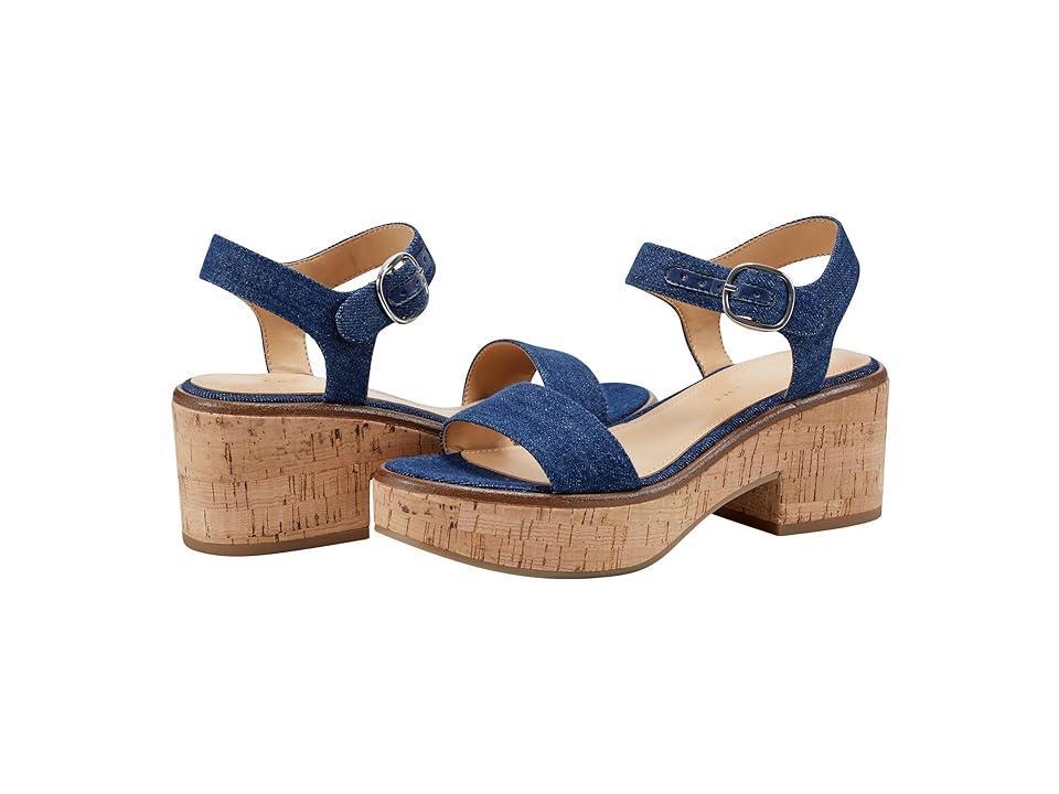 Metallic Cork Ankle-Strap Sandals Product Image