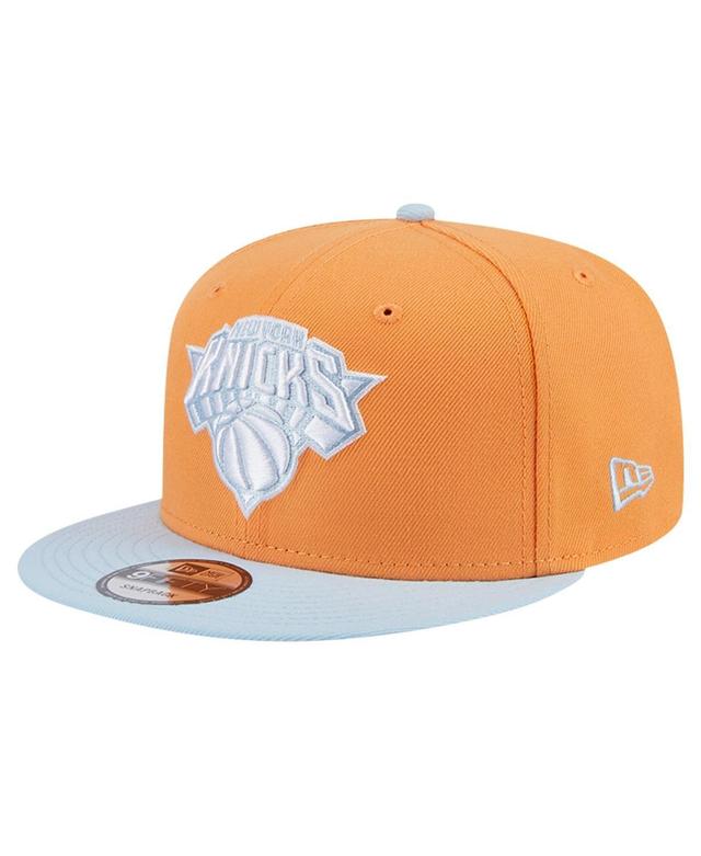 New Era Mens Orange New York Knicks 2-Tone Color Pack 9FIFTY Snapback Hat - Orange, Light Blue Product Image