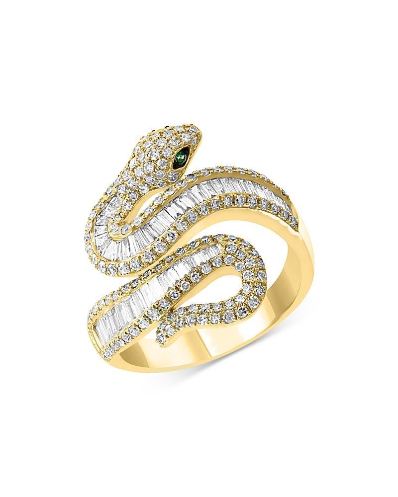 Effy Womens 14K Yellow Gold, Diamond & Emerald Snake Ring/Size 7 Product Image