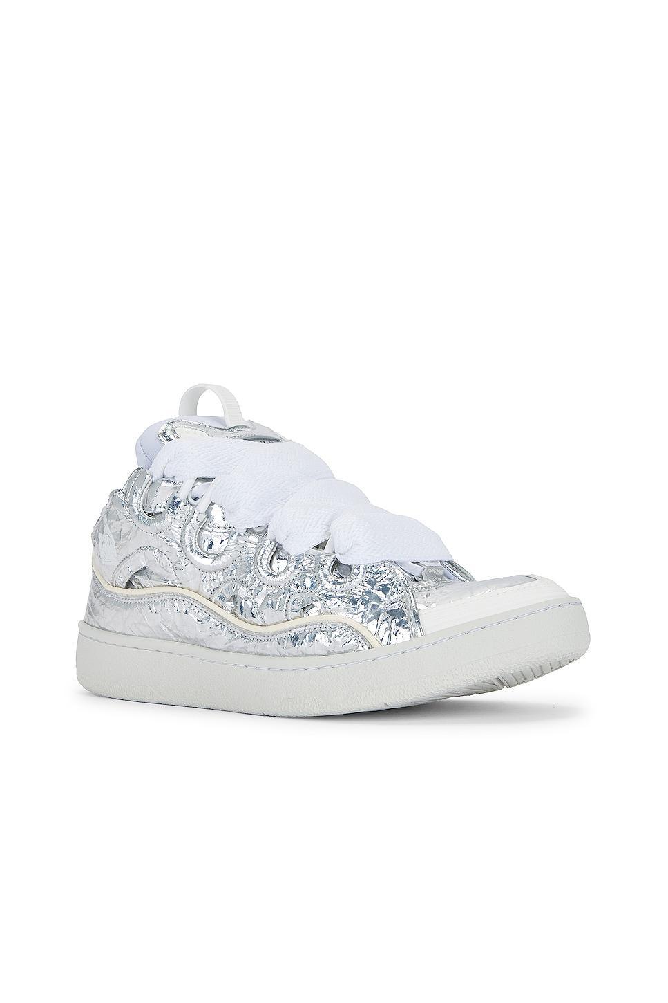 Lanvin Curb Sneakers Metallic Effect Metallic Silver. (also in 41, 42, 45). Product Image