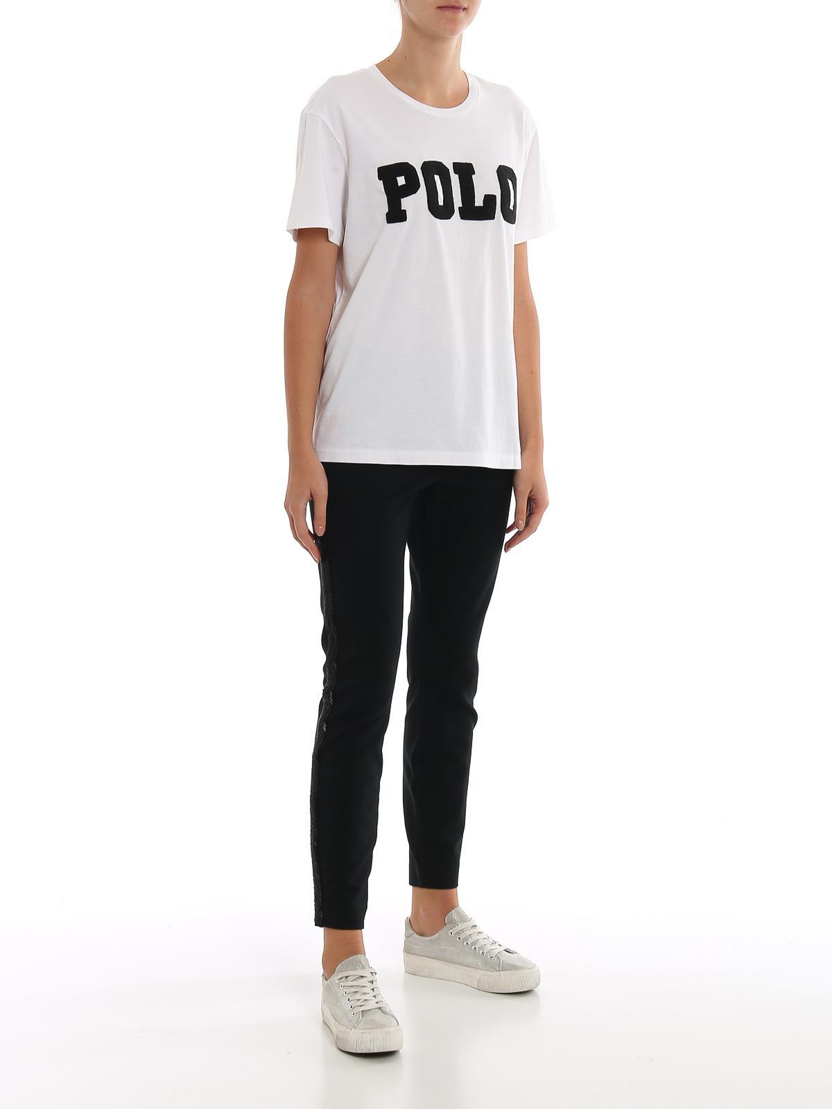 POLO RALPH LAUREN Polo Beaded T-shirt In White Product Image