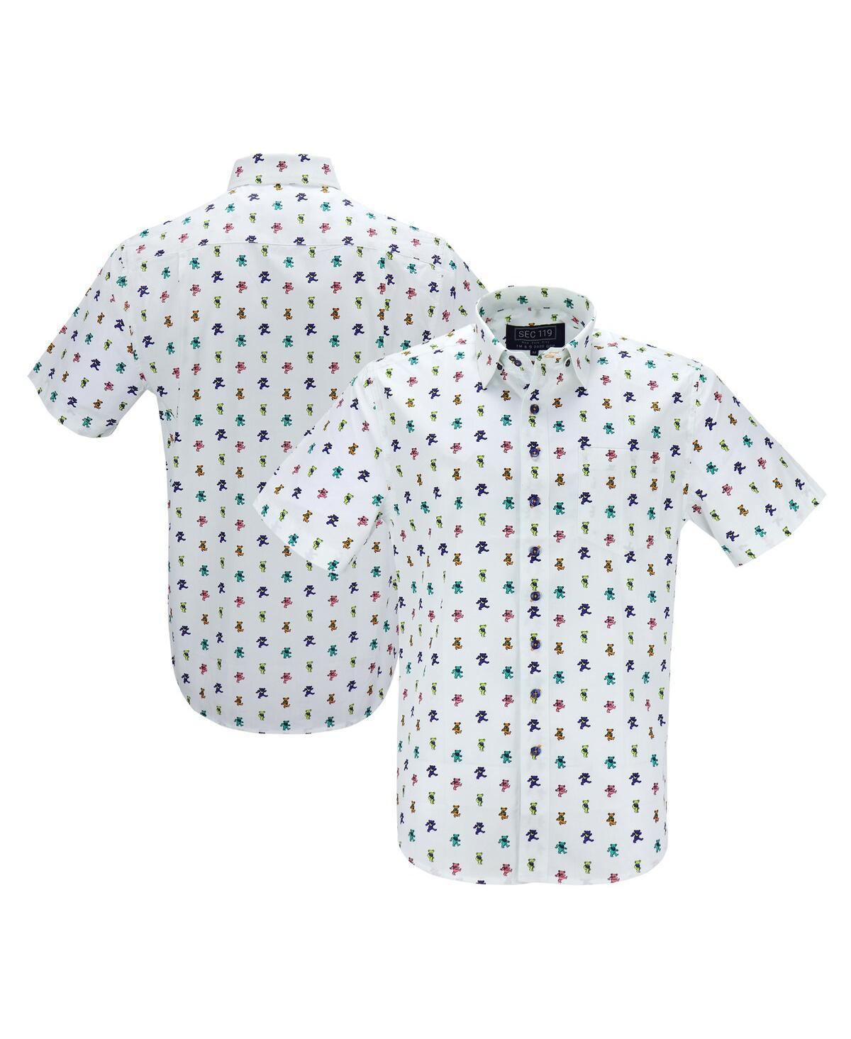 Section 119 Mens White The Grateful Dead Dancing Bears Button-Down Shirt Product Image