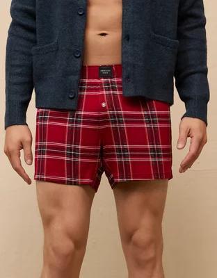 AEO Men's Plaid Slim Knit Ultra Soft Boxer Short Product Image